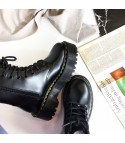 Leather platform boot