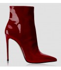 Cherry Red patent leather ankle boot