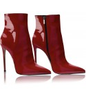 Cherry Red patent leather ankle boot