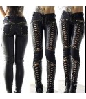 Rhyui faux leather lace up pants