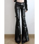 Oajng faux leather paw pant