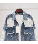 Klipka lace-denim jacket