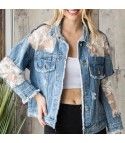 Klipka lace-denim jacket