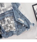 Klipka lace-denim jacket