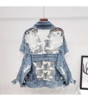 Klipka lace-denim jacket