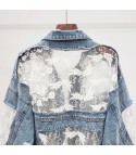 Klipka lace-denim jacket