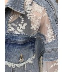 Klipka lace-denim jacket