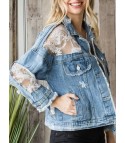 Klipka lace-denim jacket