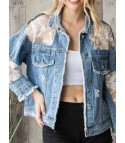 Klipka lace-denim jacket