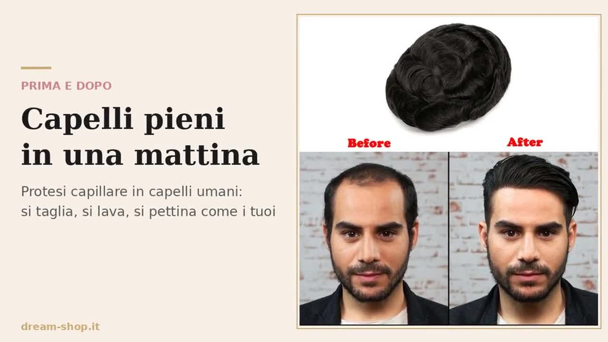 Topper uomo in capelli veri prima e dopo Dream Shop