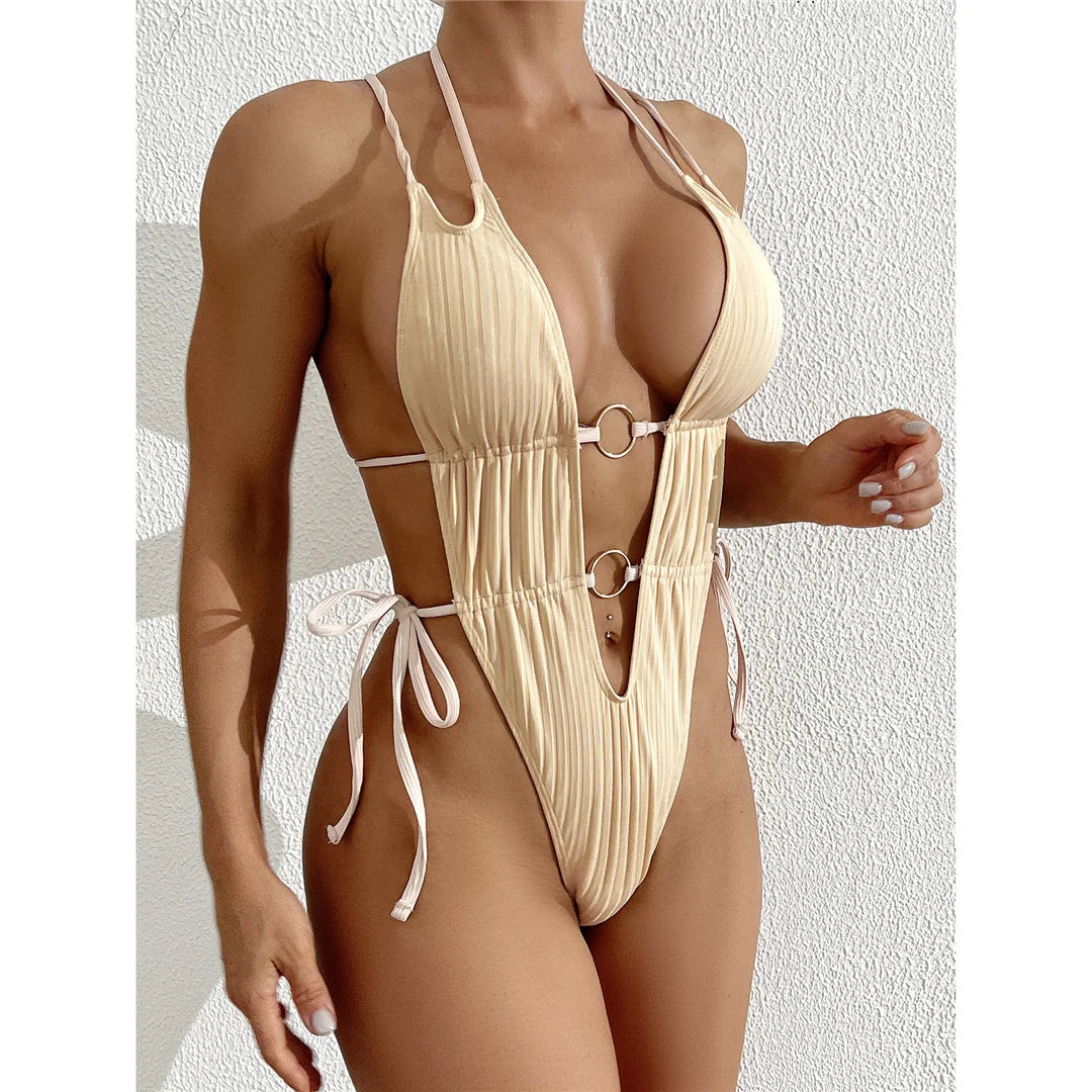 Monokini Supersgambato Itryp con laccetti laterali