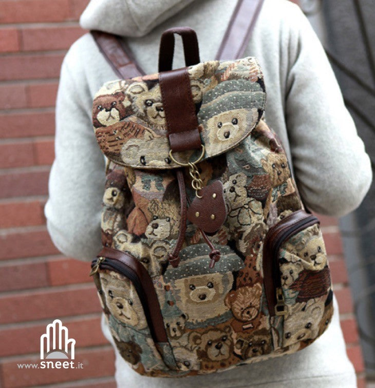 Vintage bear backpack