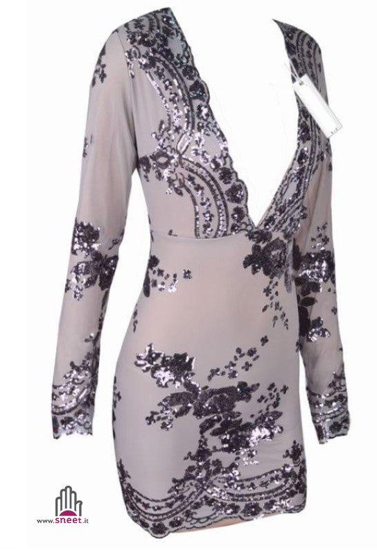 Silver sequinflow Dress