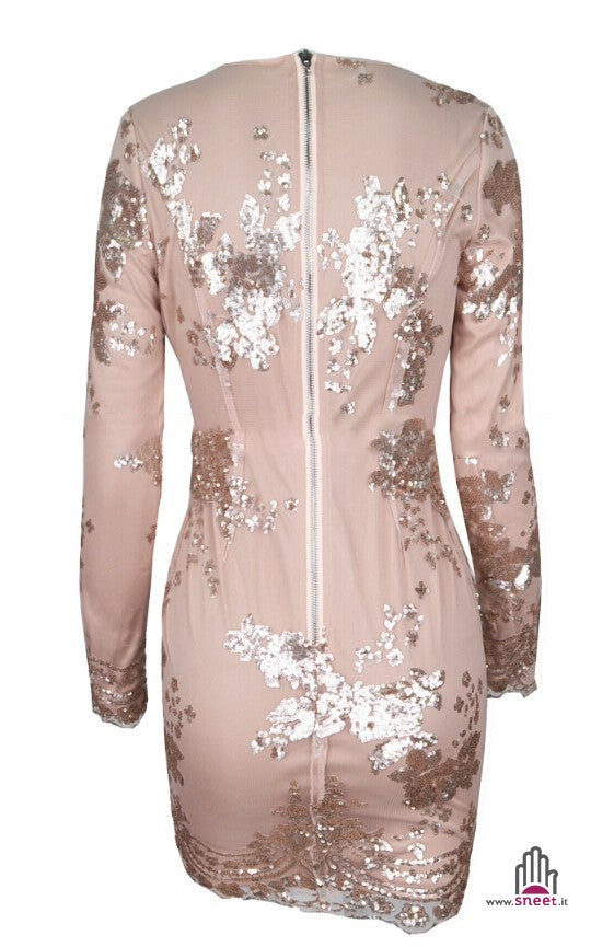 Silver sequinflow Dress