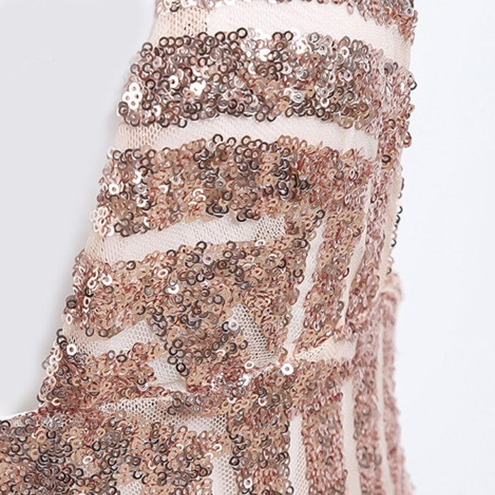 Sequin Stripe Sheath Dress