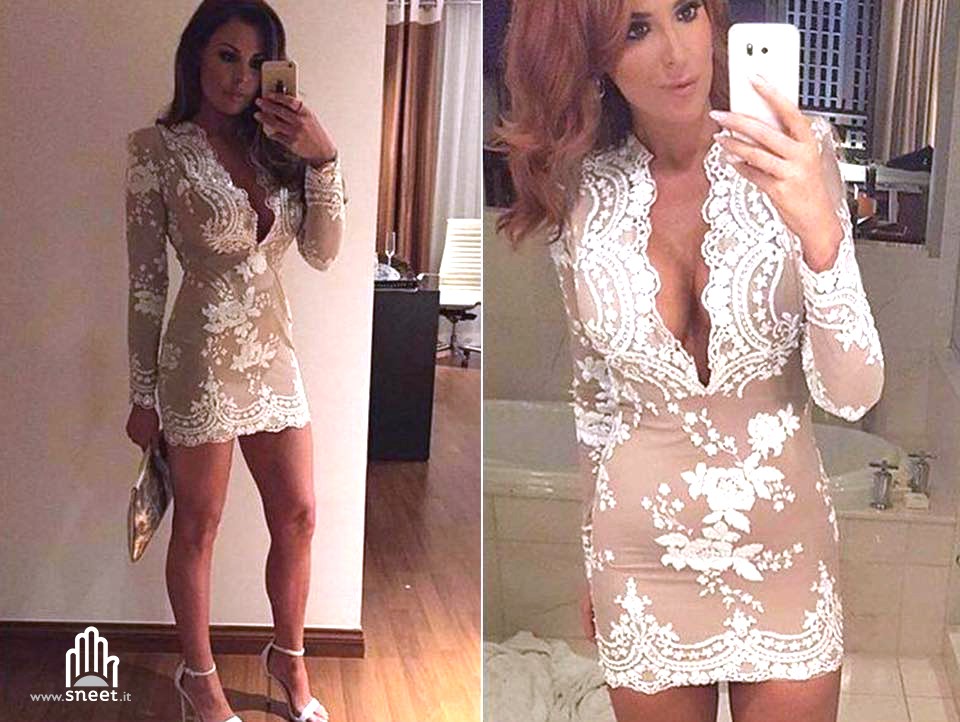 White sequinflow Dress