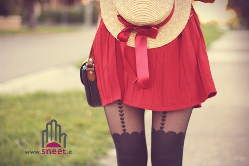 Collant giarrettiera cuori