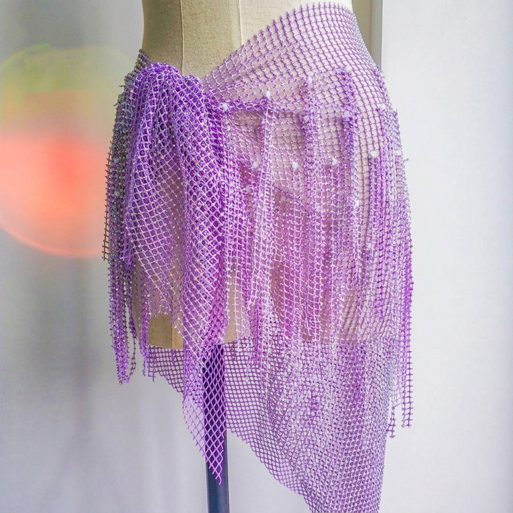 Gonna-pareo strass con frange stile mare | Dream Shop