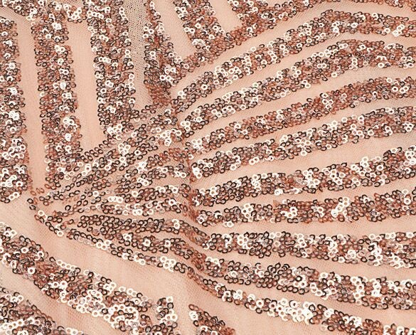 Sequin stripe V dress