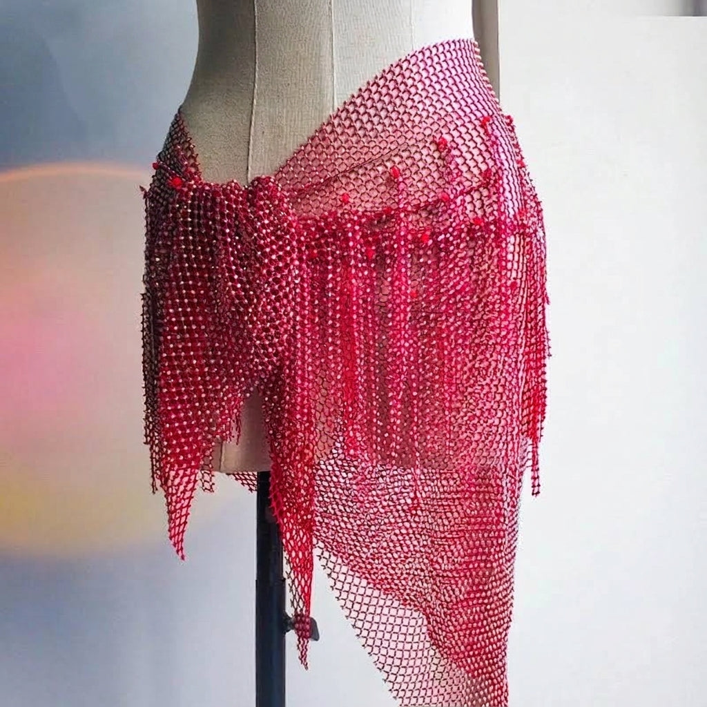 Gonna-pareo strass con frange dettaglio nappe | Dream Shop