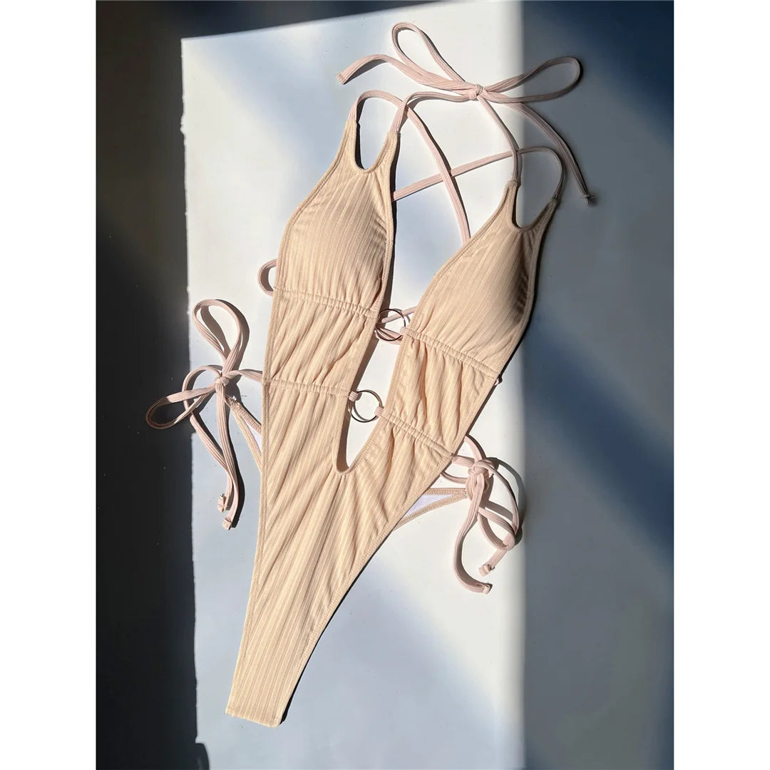 Monokini Supersgambato Itryp con laccetti laterali