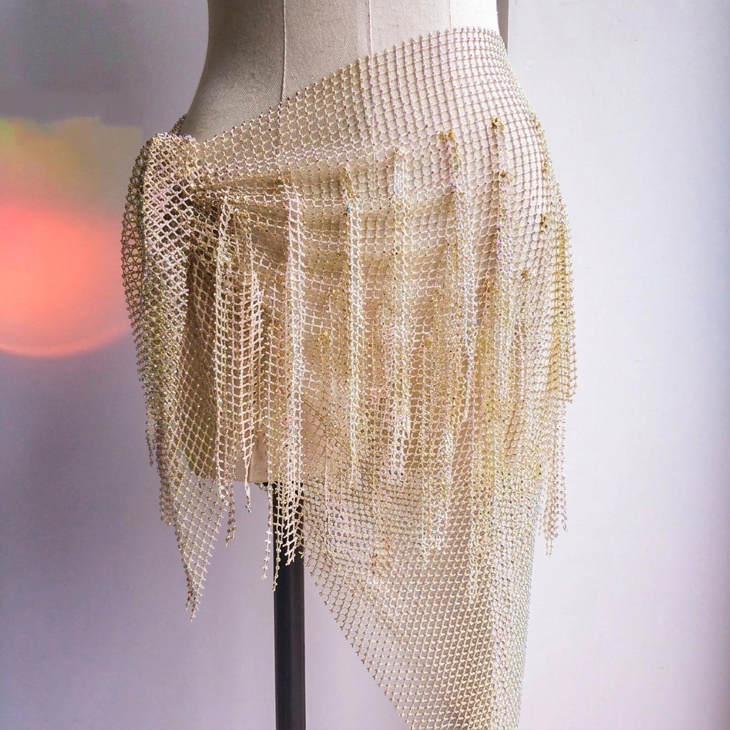 Gonna-pareo strass con frange copricostume | Dream Shop