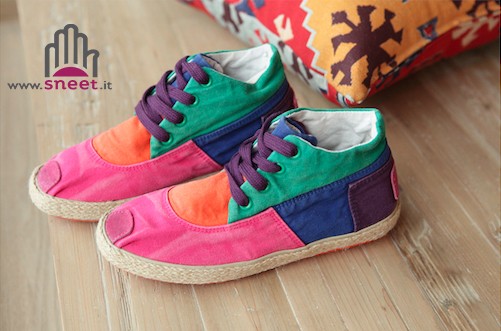 Zapatos con parches de colores
