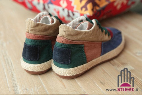 Zapatos con parches de colores