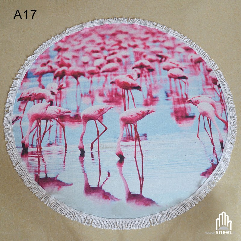 Telo mare round flamingo