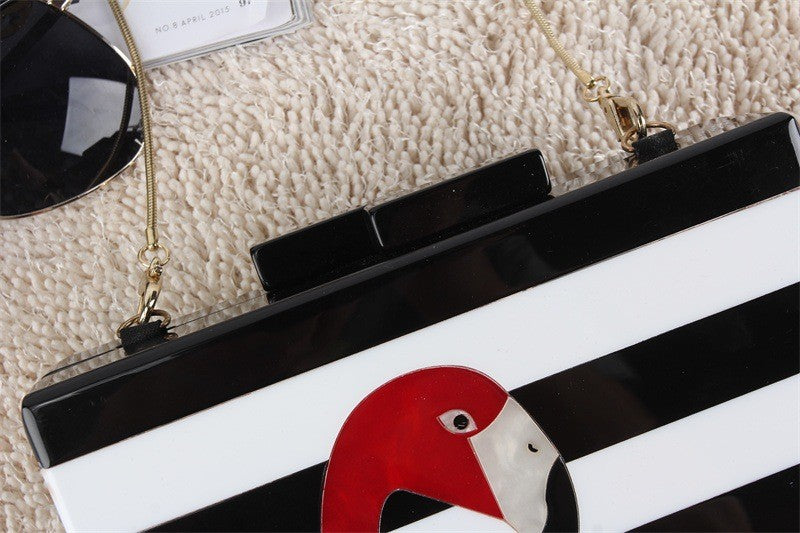 Pochette stripe flamingo