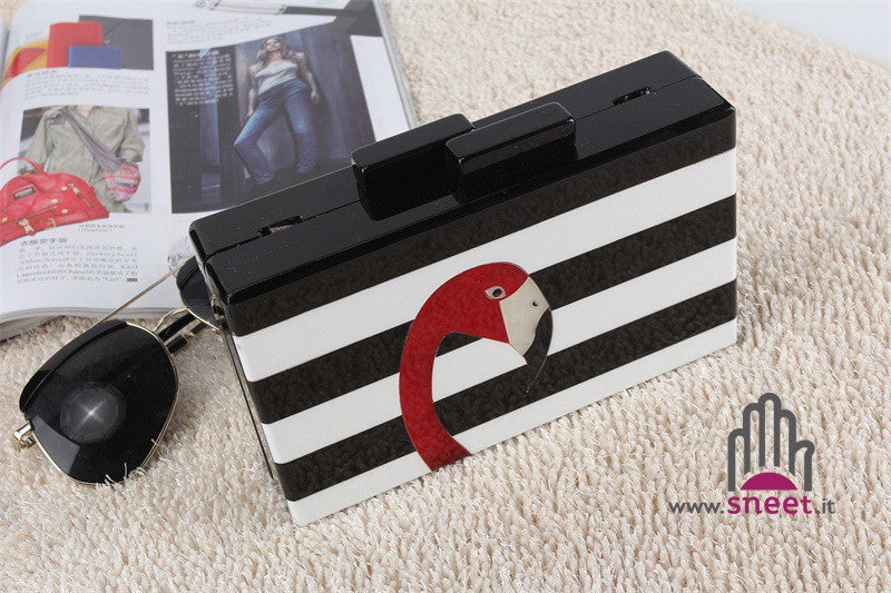 Pochette stripe flamingo