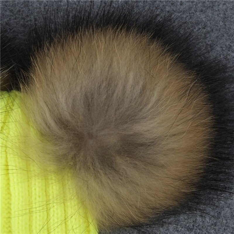 Children's double poon-pon cap