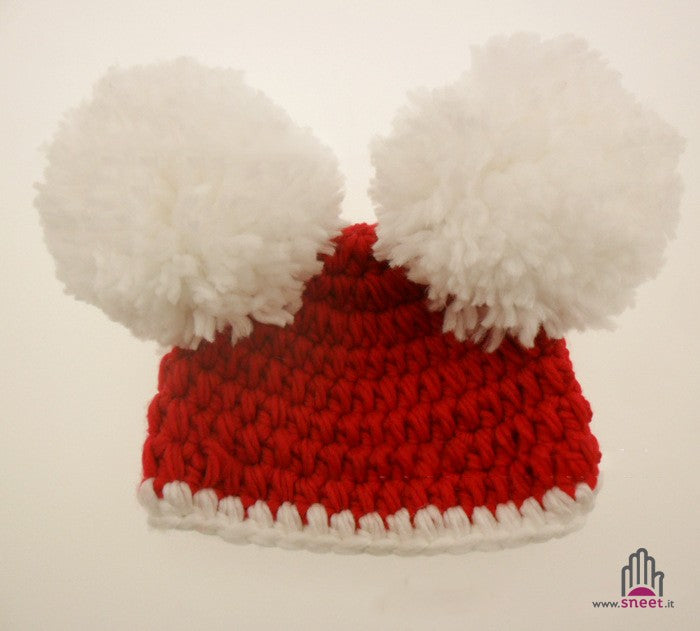 Double pon-pon-pon cap newborns