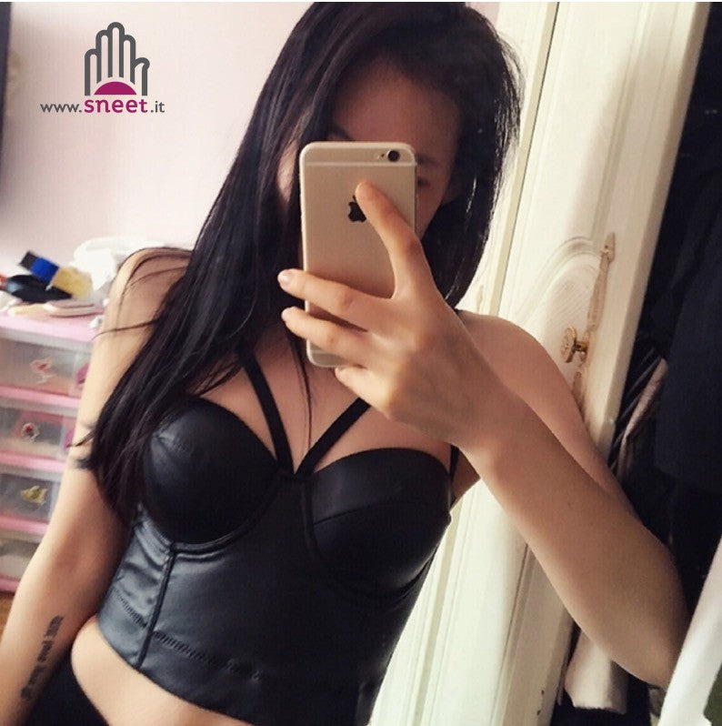 Crop top ecopelle Klora