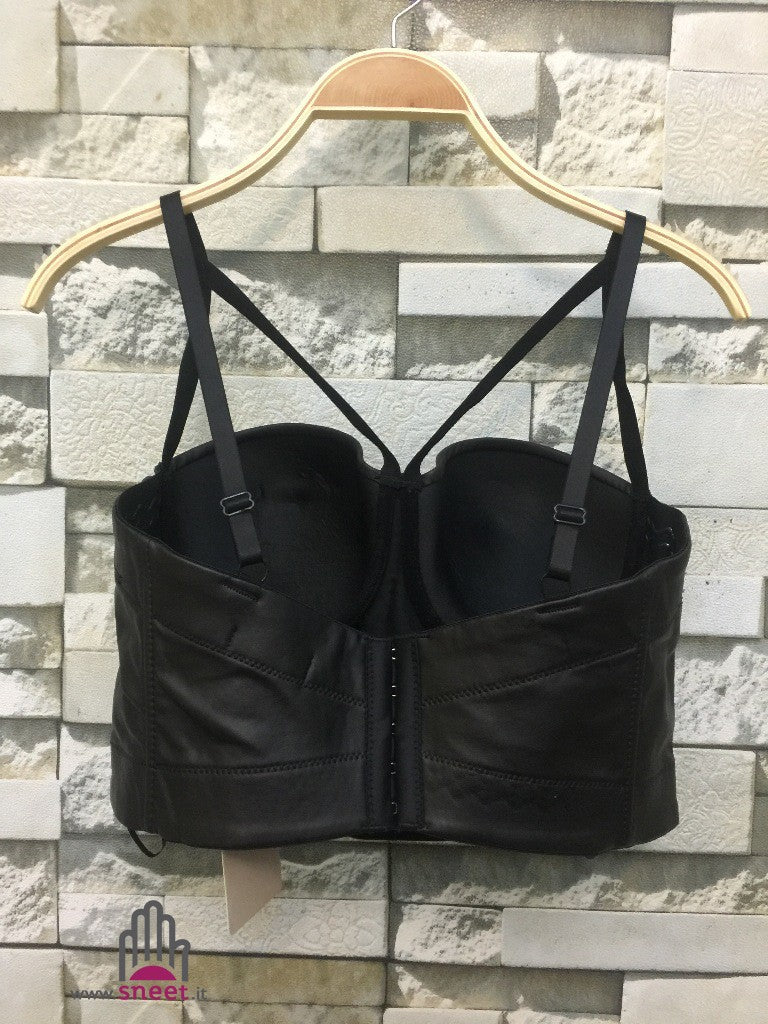 Crop top ecopelle Klora