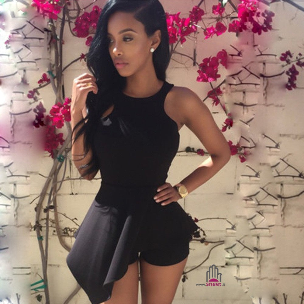 Asymmetric plonge suit