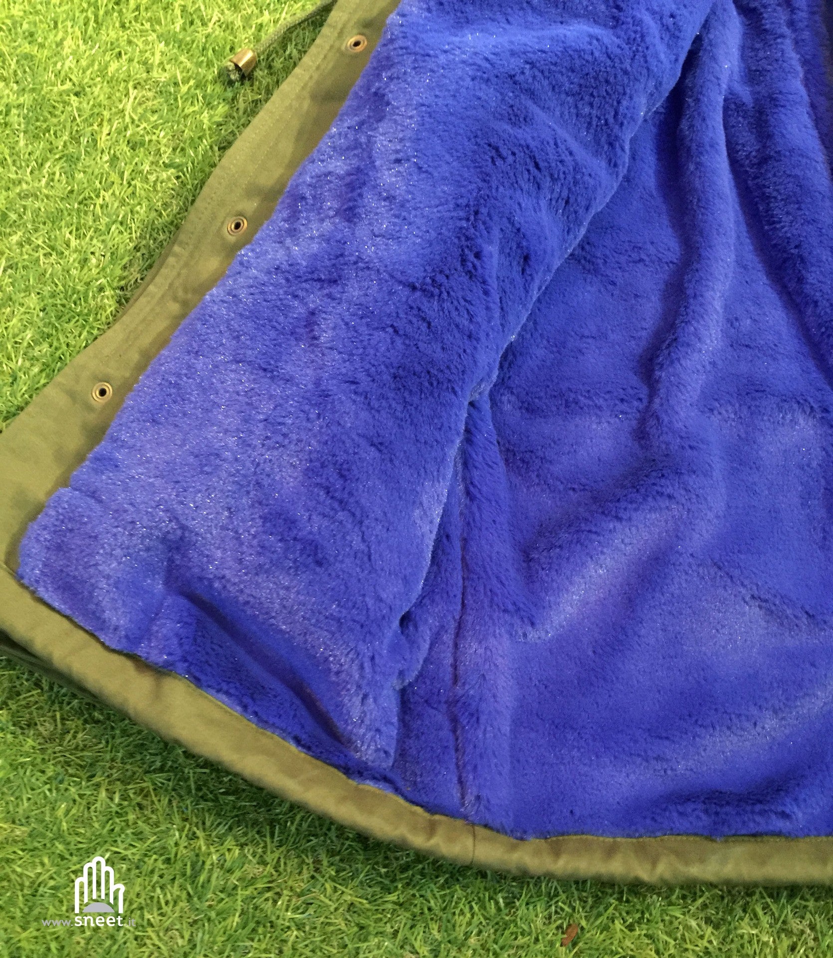 Parka corto interno blu