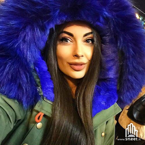 Parka corto interno blu