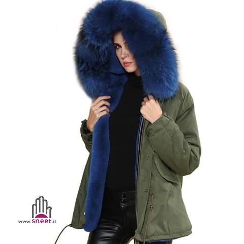 Parka corto interno blu