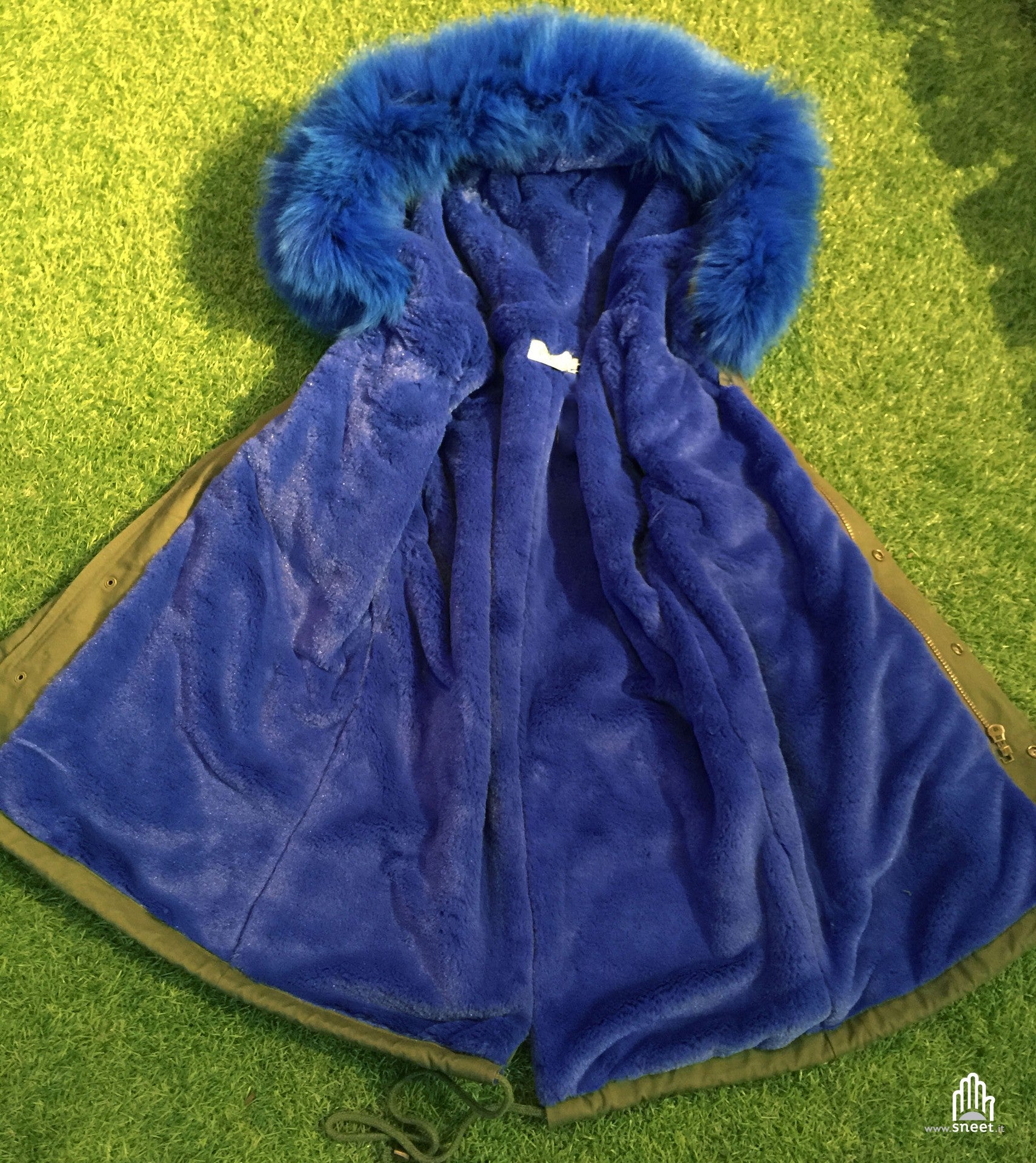 Parka corto interno blu