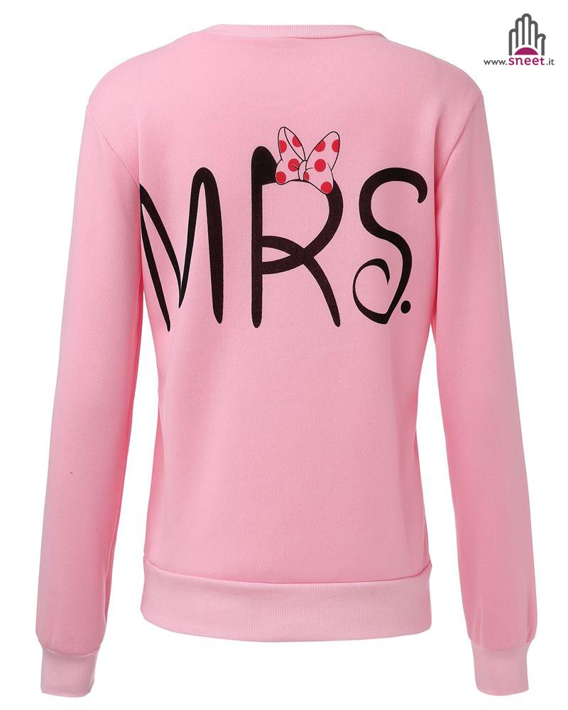 Felpa Mrs and Mr Rosa-Grigio