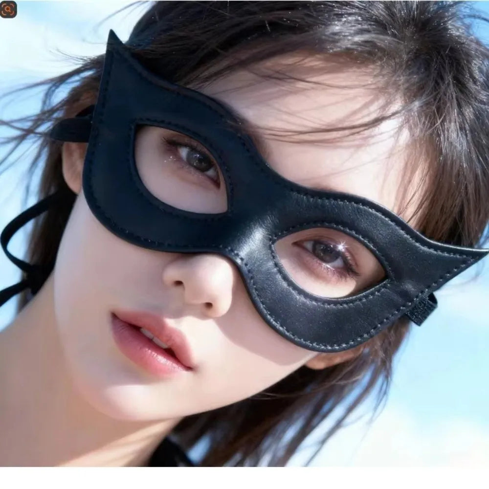 Maschera occhi in pelle PU gotica 
Per ballo in maschera cosplay