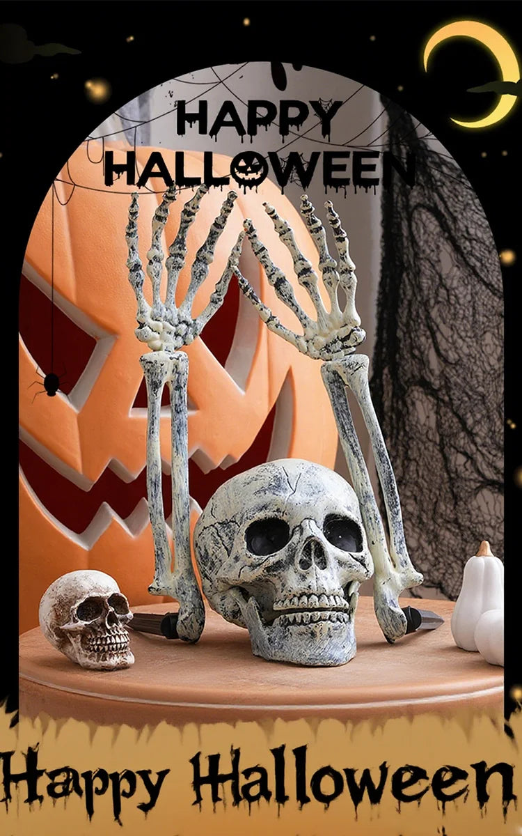 Scheletro Halloween mani e teschio 
Decorazione giardino realistica