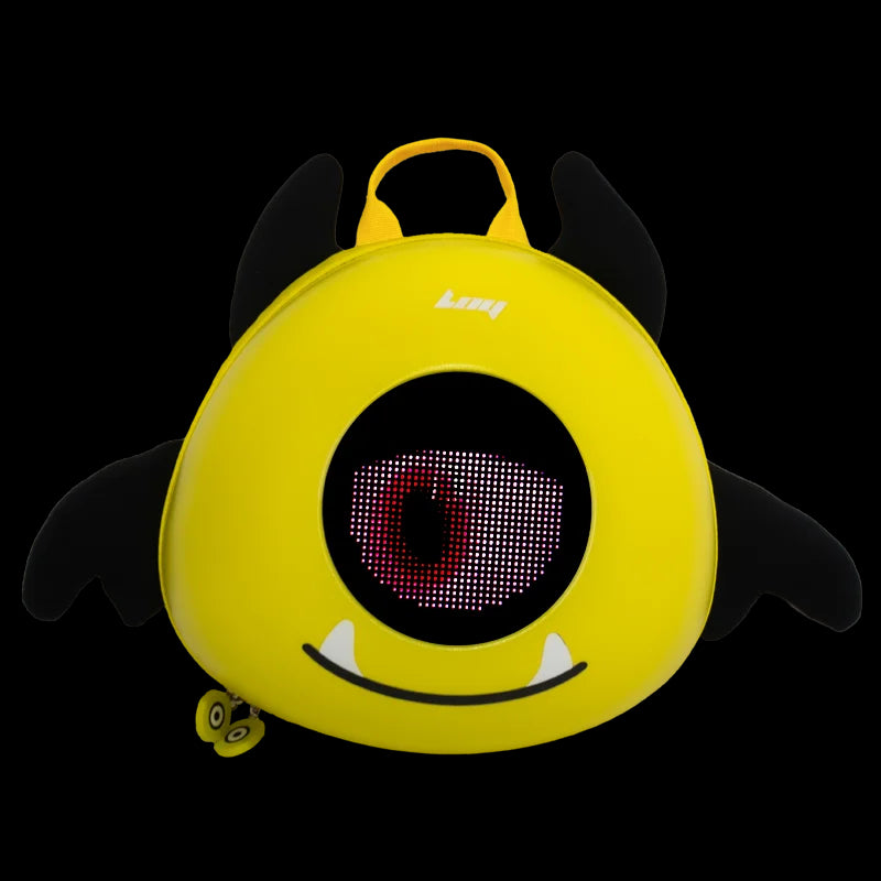 Zaino LED Angel Eye giallo con display a occhio rosso | Dream Shop