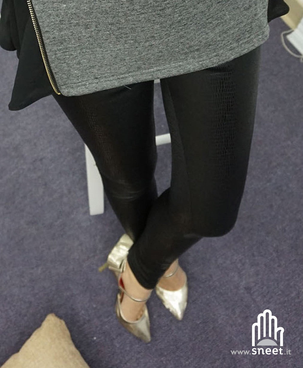 Leggings coccodrillati