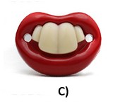 C-toothed pacifier