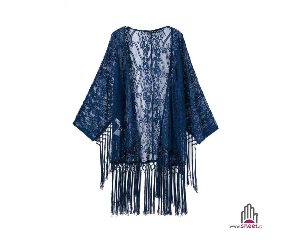 Kimono pizzo frange Junta
