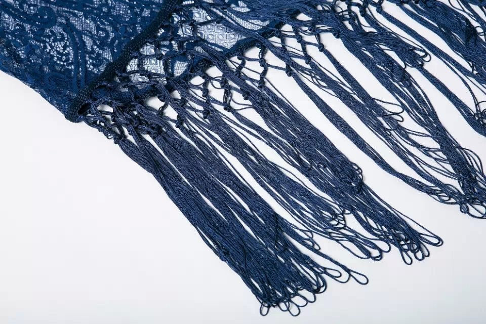 Kimono pizzo frange Junta