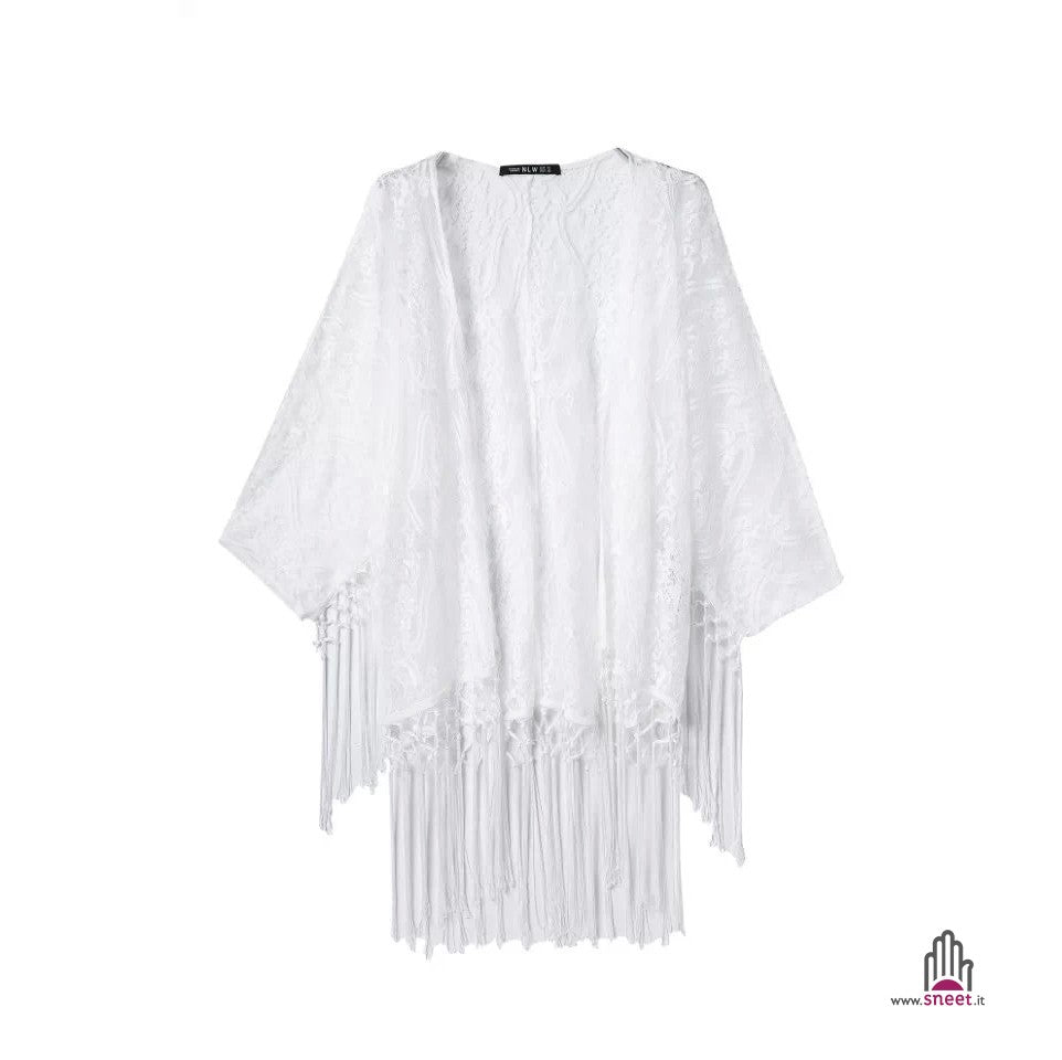 Kimono pizzo frange Junta