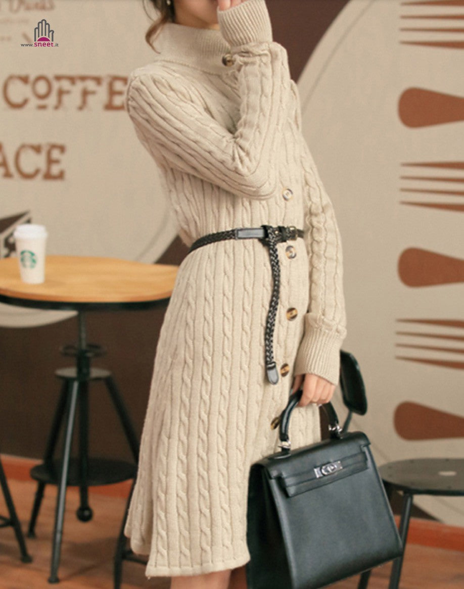 Maxidress in maglia con bottoni Tessa